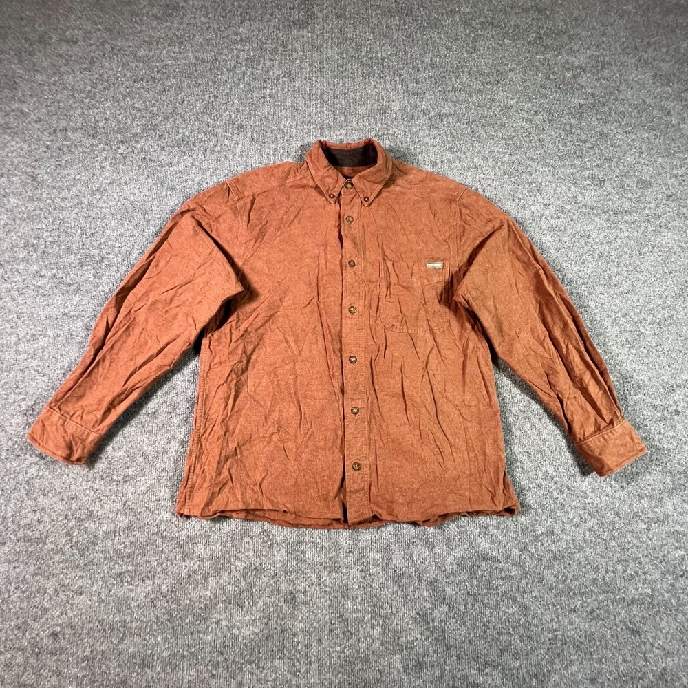 Woolrich Button-Down Shirt Men's M Brown Suede Cowboy Western Workwear Travel